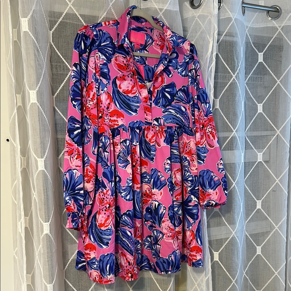 Floral Pink and Blue Dress